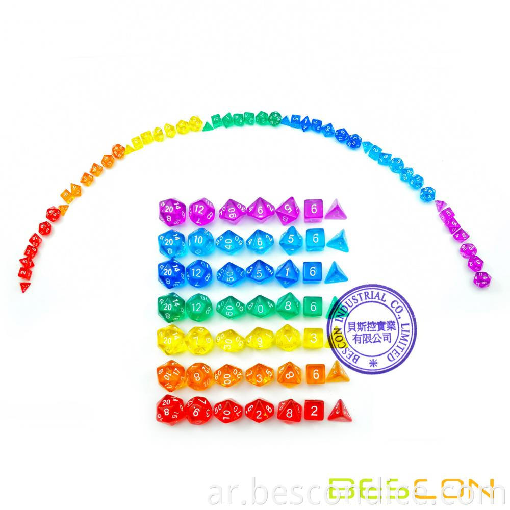 Mini Gathering Dice Set Rainbow Tube 49pcs 3